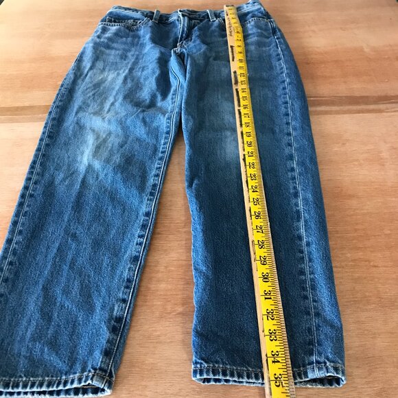 Uniqlo Relaxed Tapered Jeans Men 26x24 Blue Kaihara Fabric Stretch Preppy 18162 - Picture 6 of 14